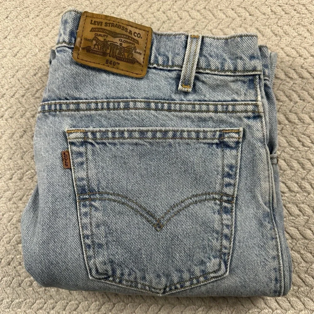 Vintage Levis Orange Tab Mens 36x31 Jeans 540 Light Wash Relaxed Fit 90's Grunge